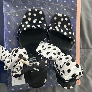 Zara Kids Black and White Polka Dot Sandals